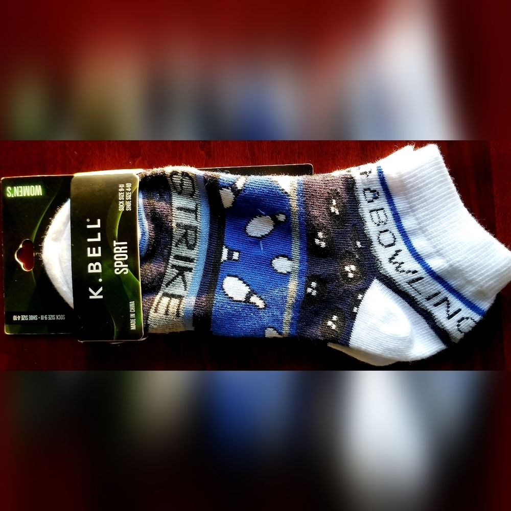 K. Bell Sports Strike Bowling Socks Women's NIB Lowcut Socks
